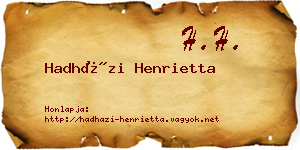 Hadházi Henrietta névjegykártya